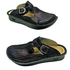 ALEGRIA‎  ALG-255Classic Blake Metallic Herringbone Clog Mules